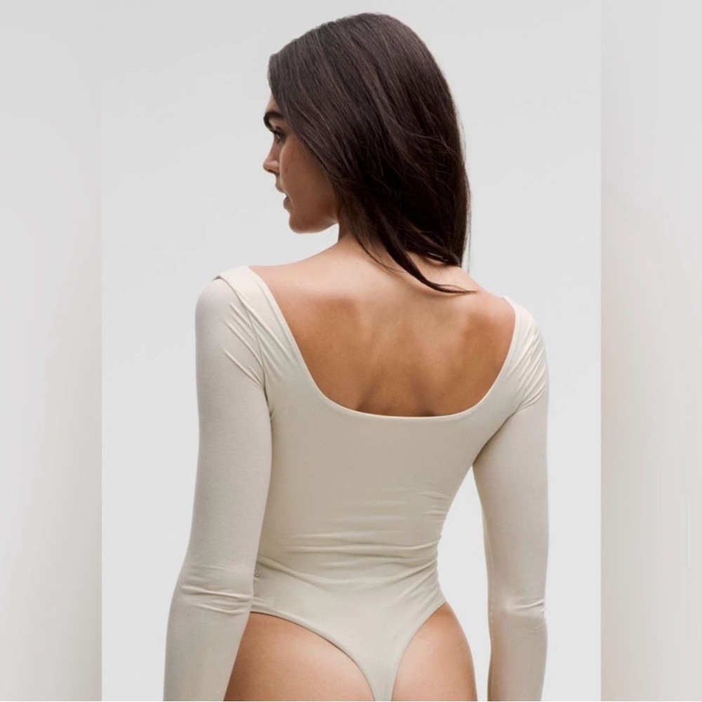 Lululemon Bone Shine Long Sleeve Wundermost Fitted Bodysuit - Picture 6 of 6